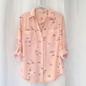 Candie's Pink Floral Button-up Top